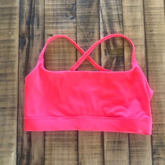 Fabletics Essential Low Impact Sports Bra in Neon Coral - Picture 4 of 6